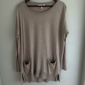 Victoria's Secret Tan Knit Sweater With Pocket Womens Small